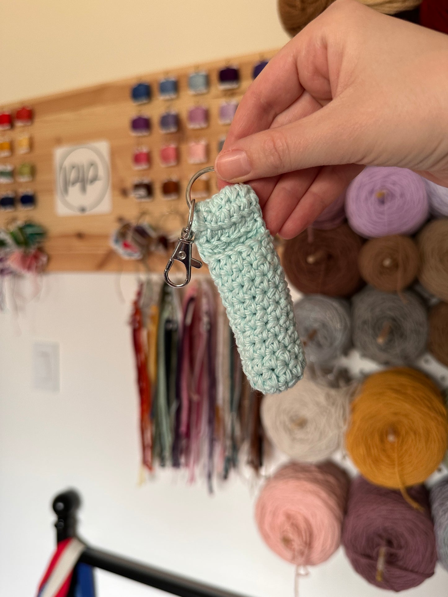 Light Blue Crochet Lip Balm Cozy