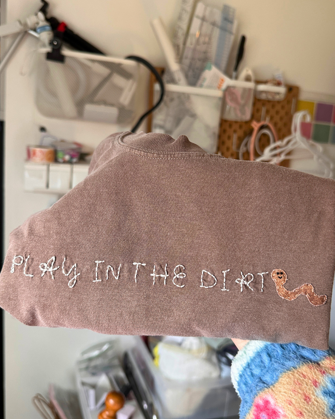 Play in the Dirt Hand Embroidered T-Shirt (adult)
