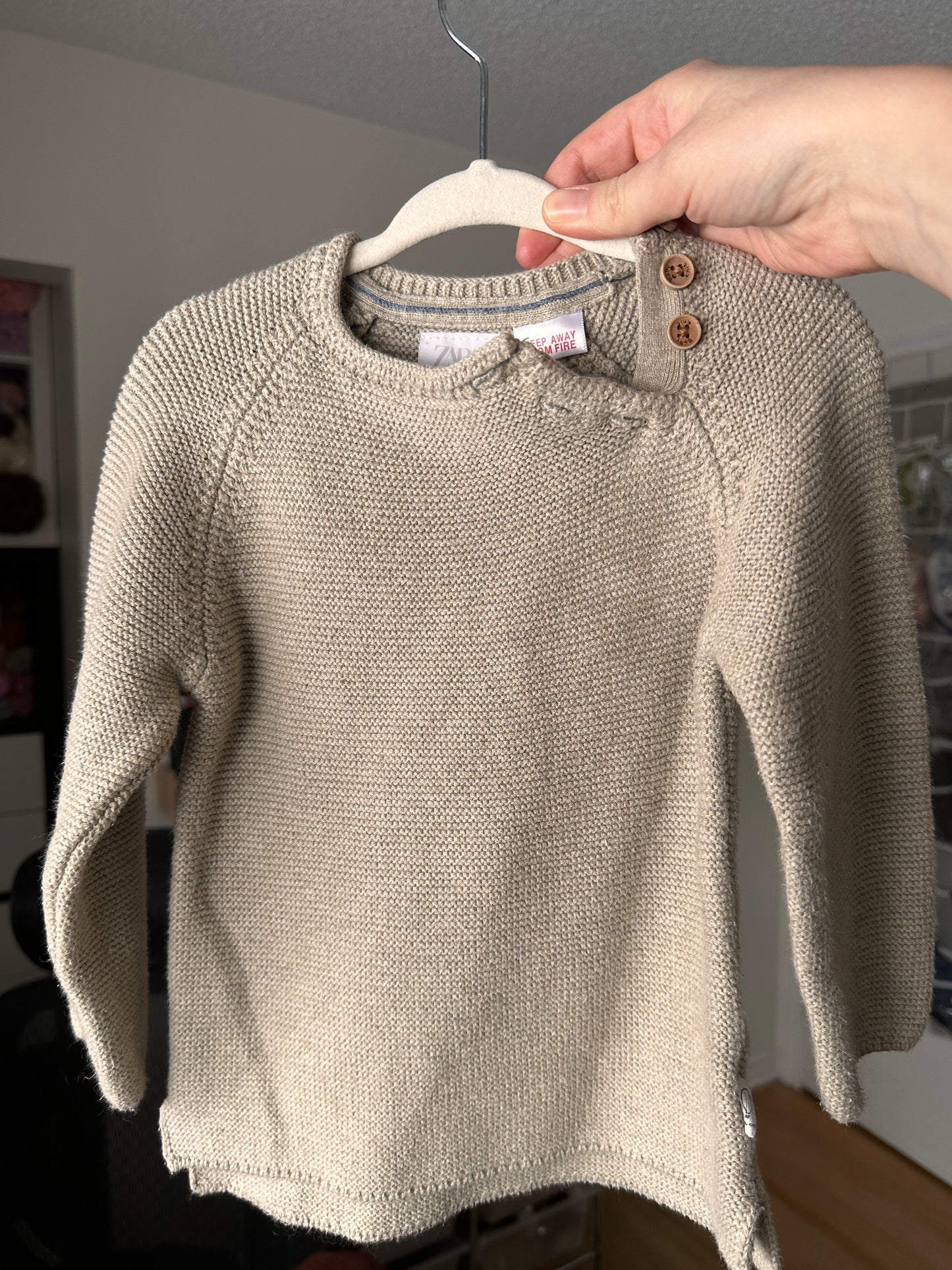 PRELOVED 12 - 18M Tan Knit Sweater