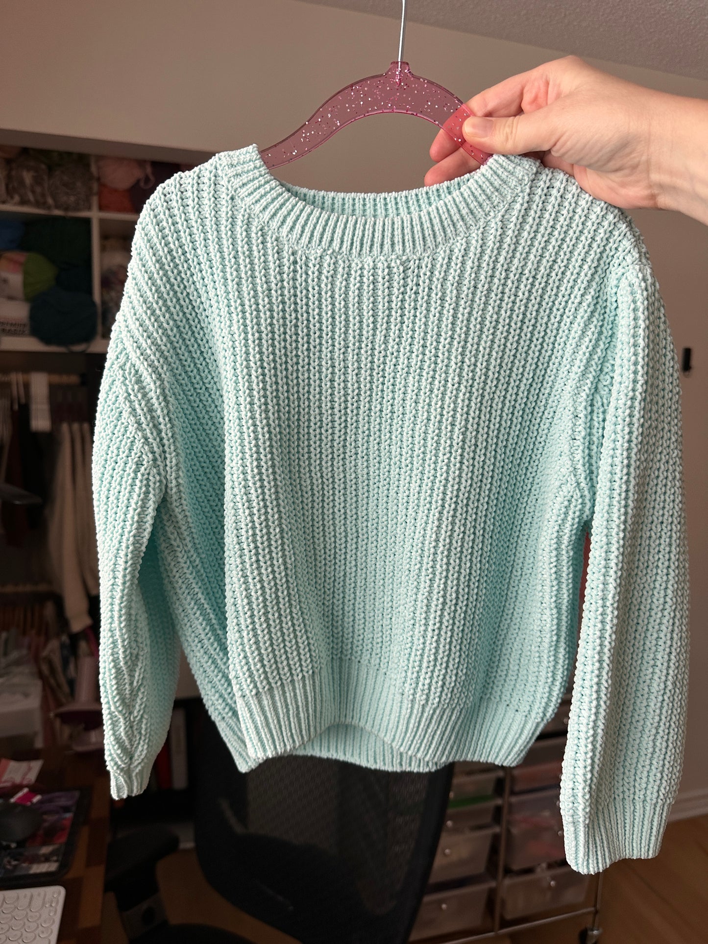 PRELOVED 4-5T Mint Knit Sweater (cropped)