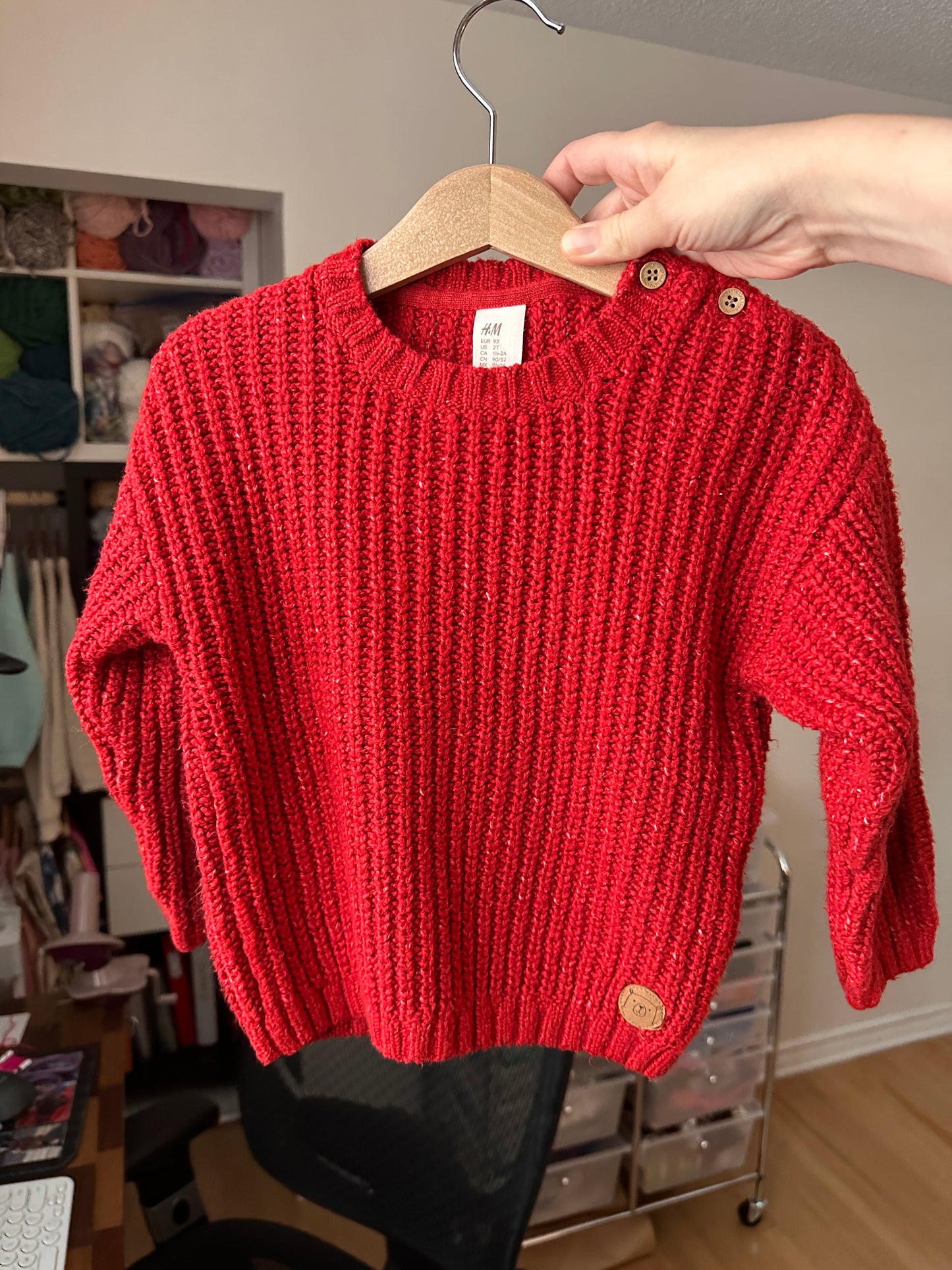 PRELOVED 2T Red Knit Sweater