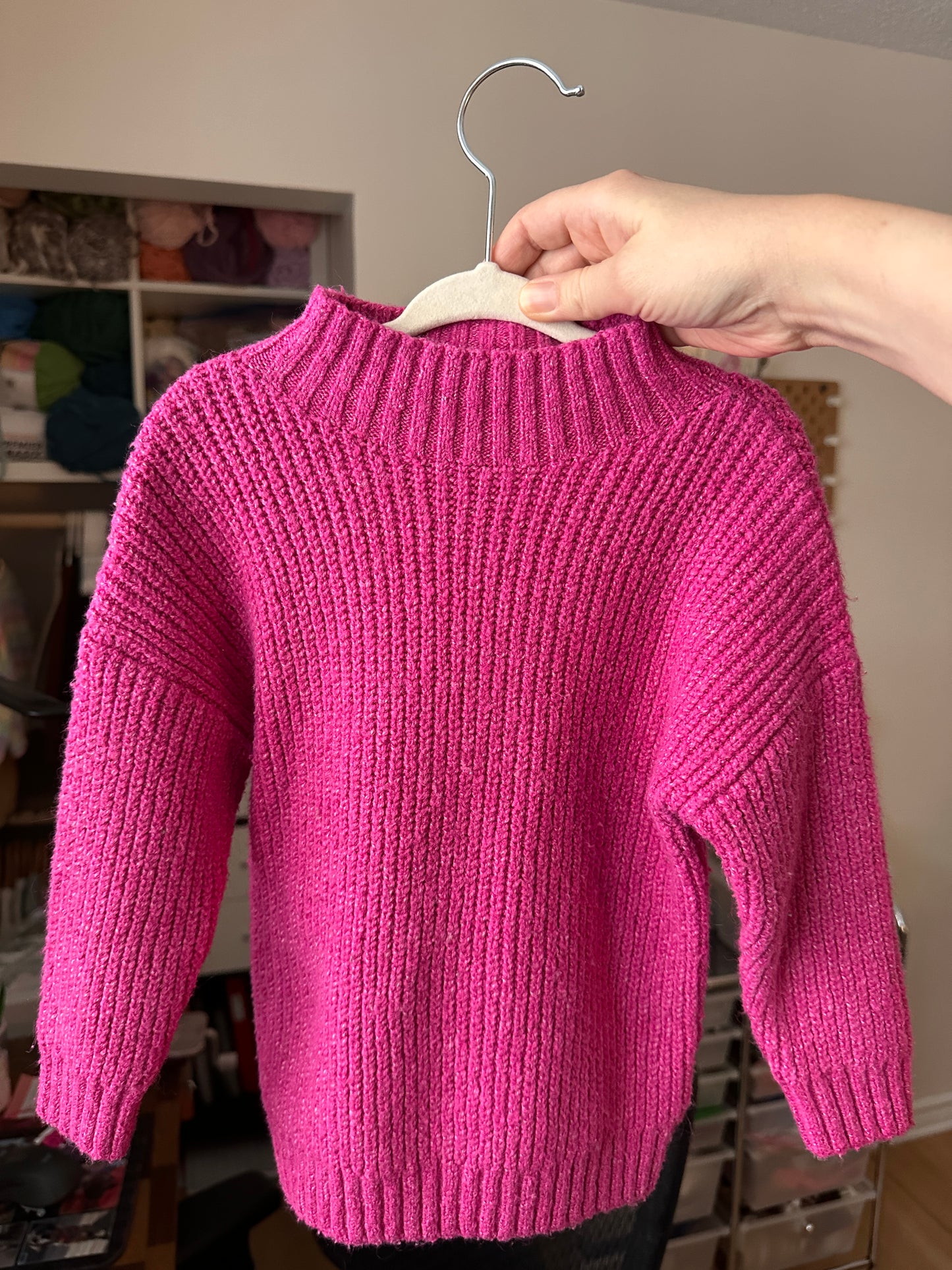 PRELOVED 18 - 24M Hot Pink Knit Sweater