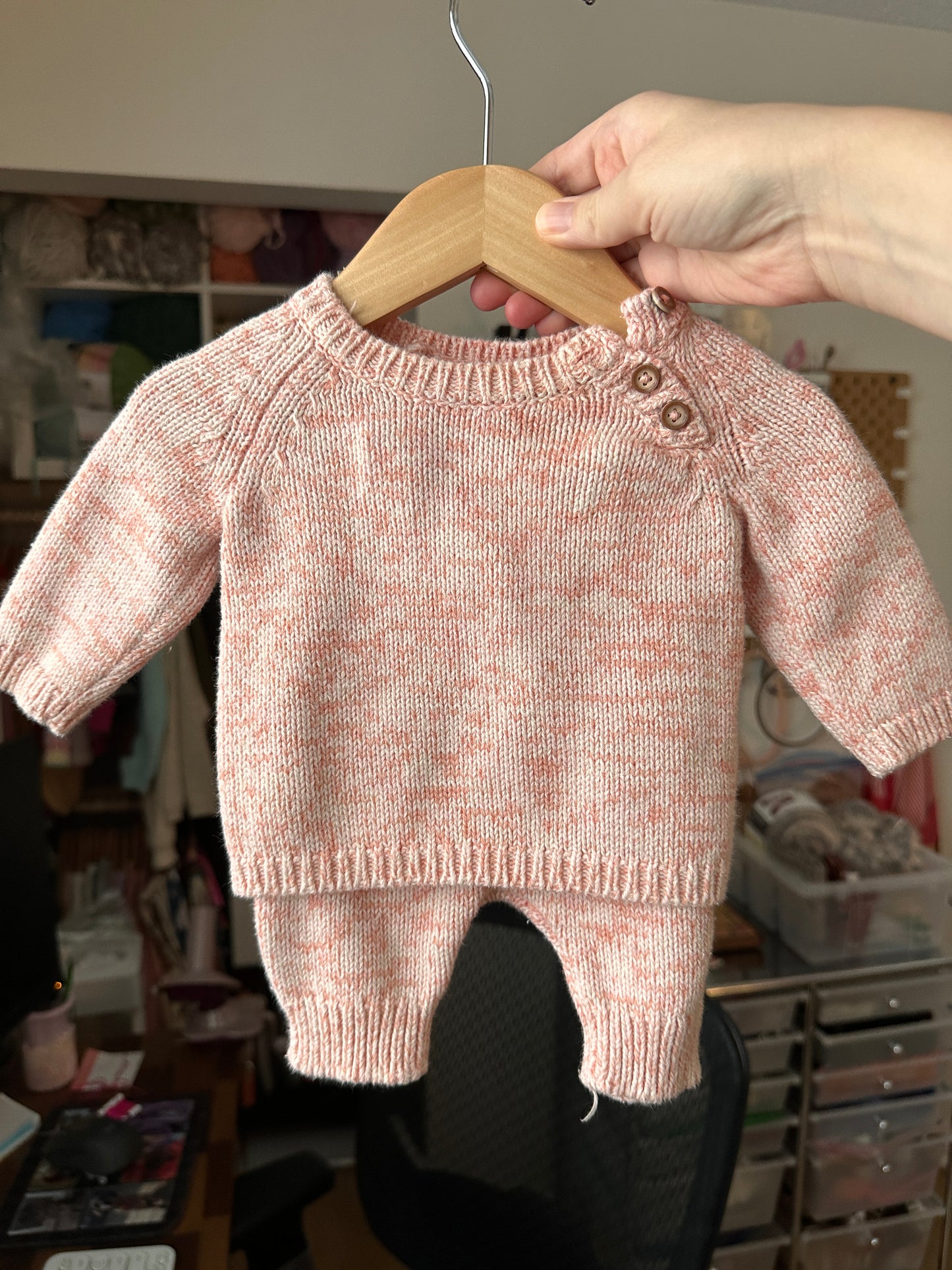 PRELOVED NB Pink Knit Set