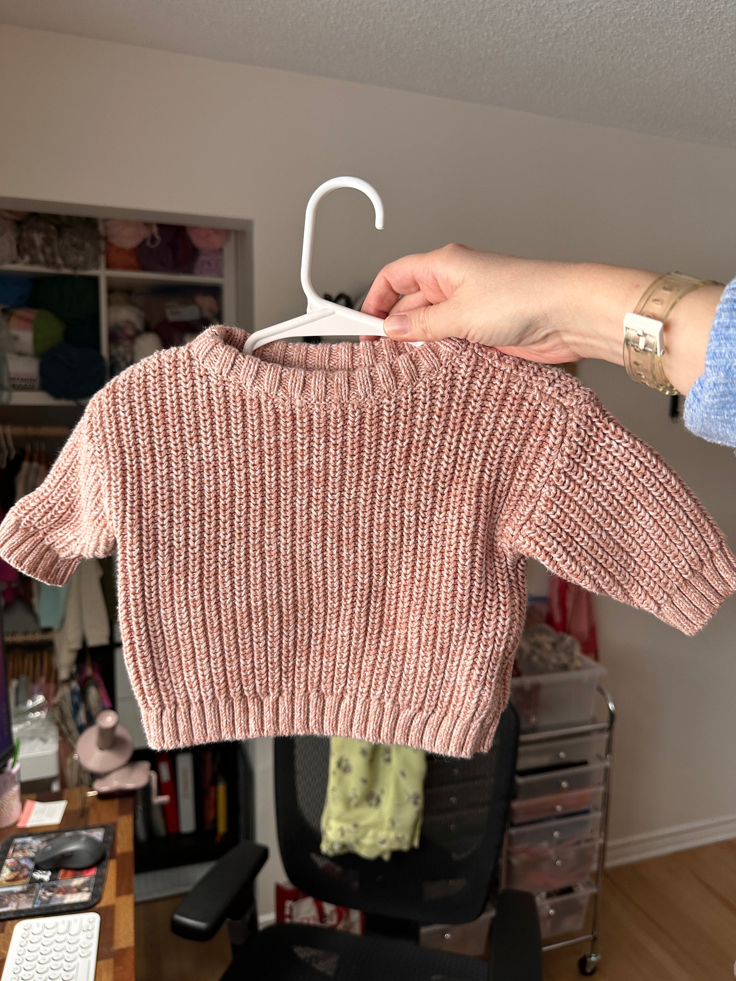 PRELOVED 0 - 3M Pink Knit Sweater