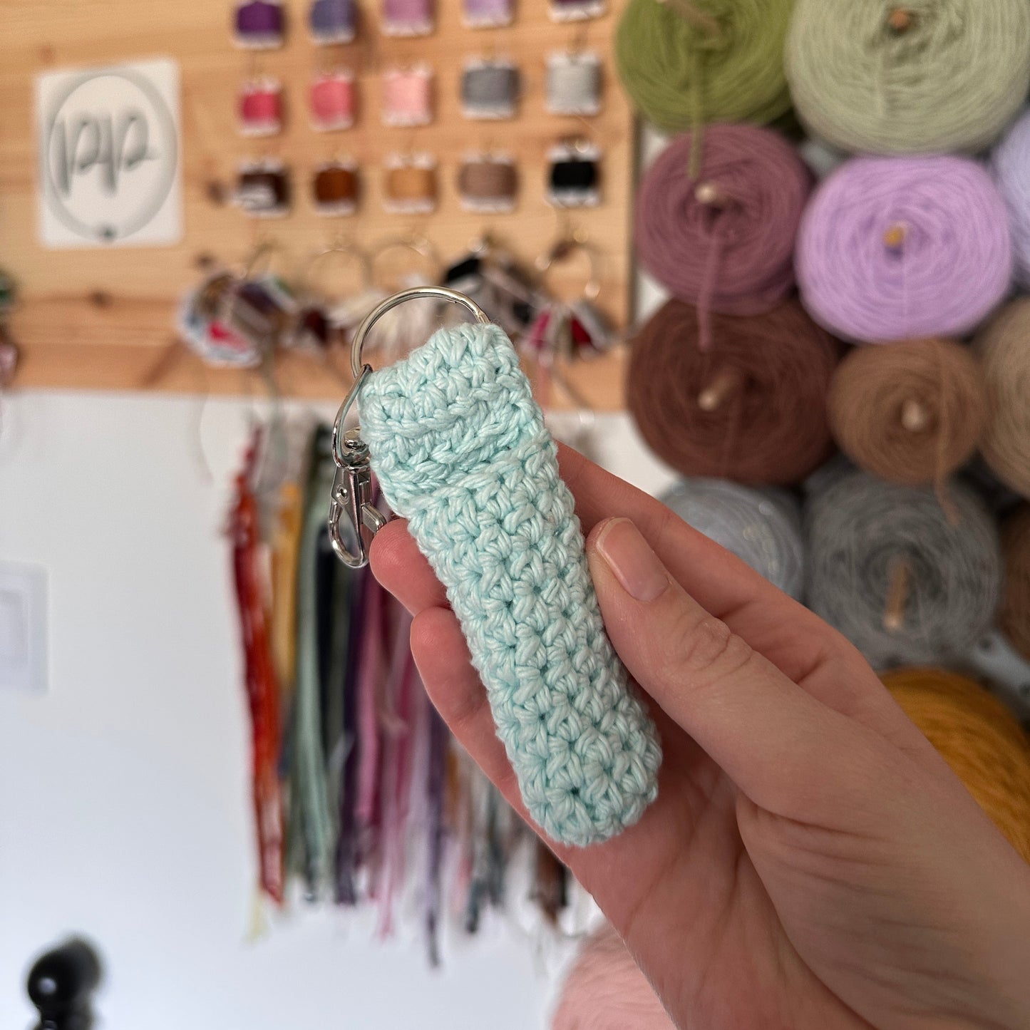 Light Blue Crochet Lip Balm Cozy