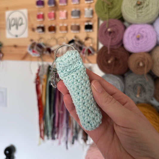 Light Blue Crochet Lip Balm Cozy