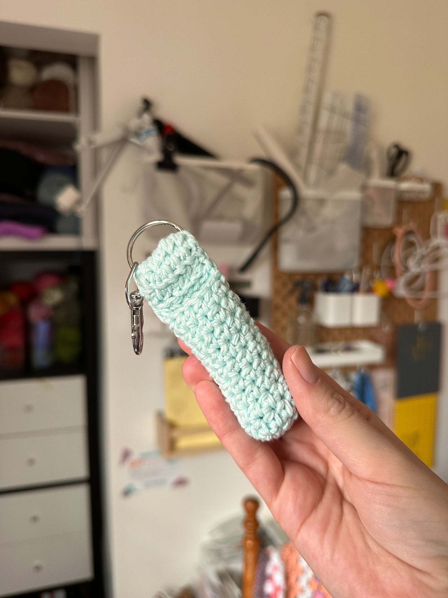 Light Blue Crochet Lip Balm Cozy