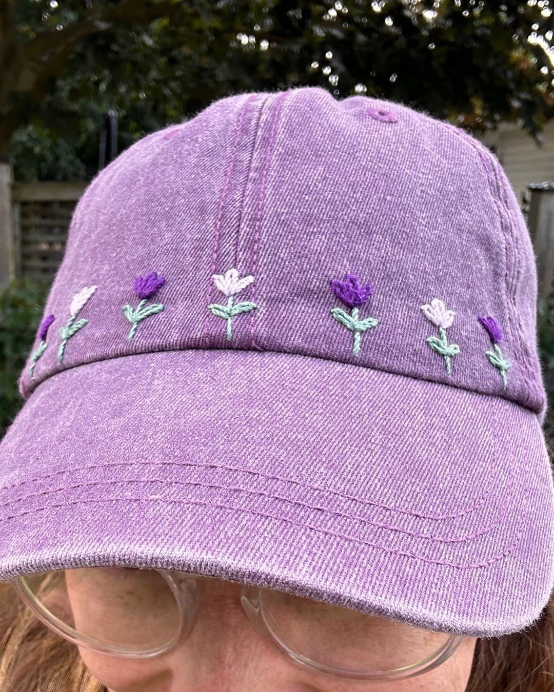 Bloomin' Tulips Hand Embroidered Floral Dad Hat