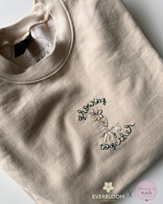 Growing Together Hand Embroidered Crewneck (adult)