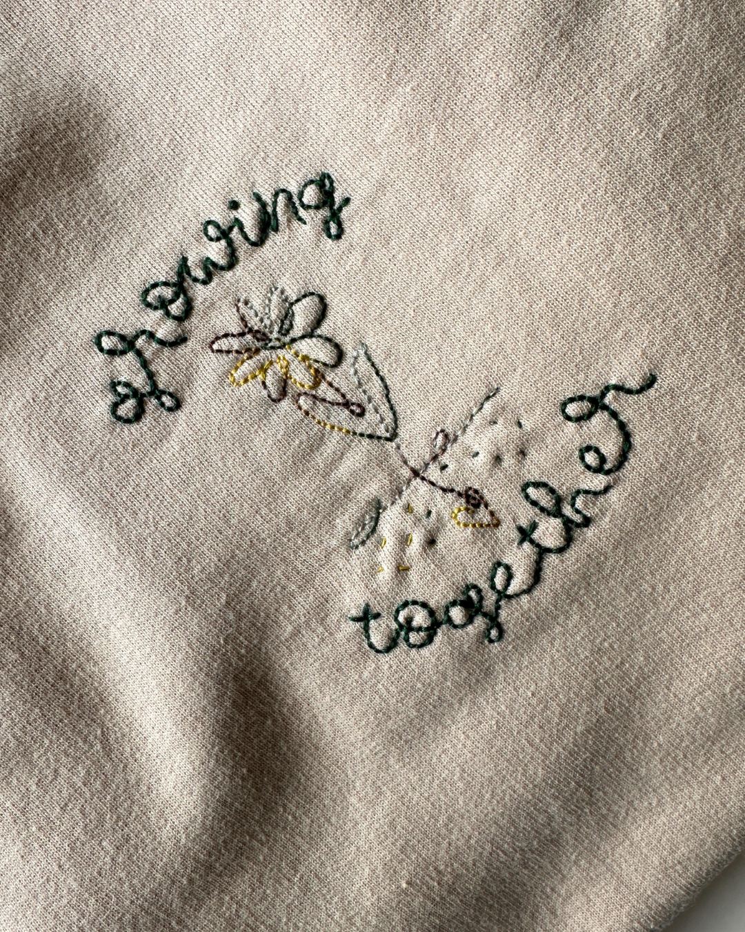 Growing Together Hand Embroidered Crewneck (adult)