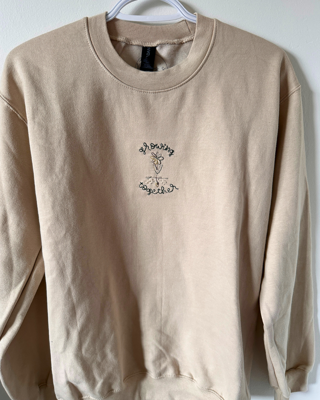 Growing Together Hand Embroidered Crewneck (adult)