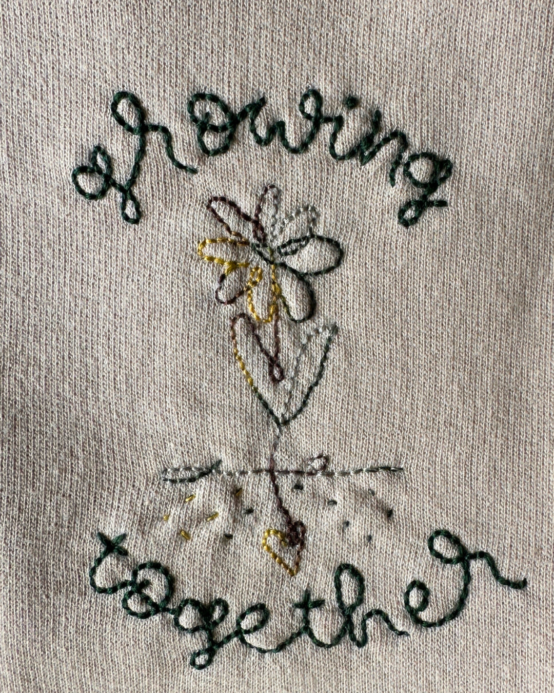 Growing Together Hand Embroidered Crewneck (adult)