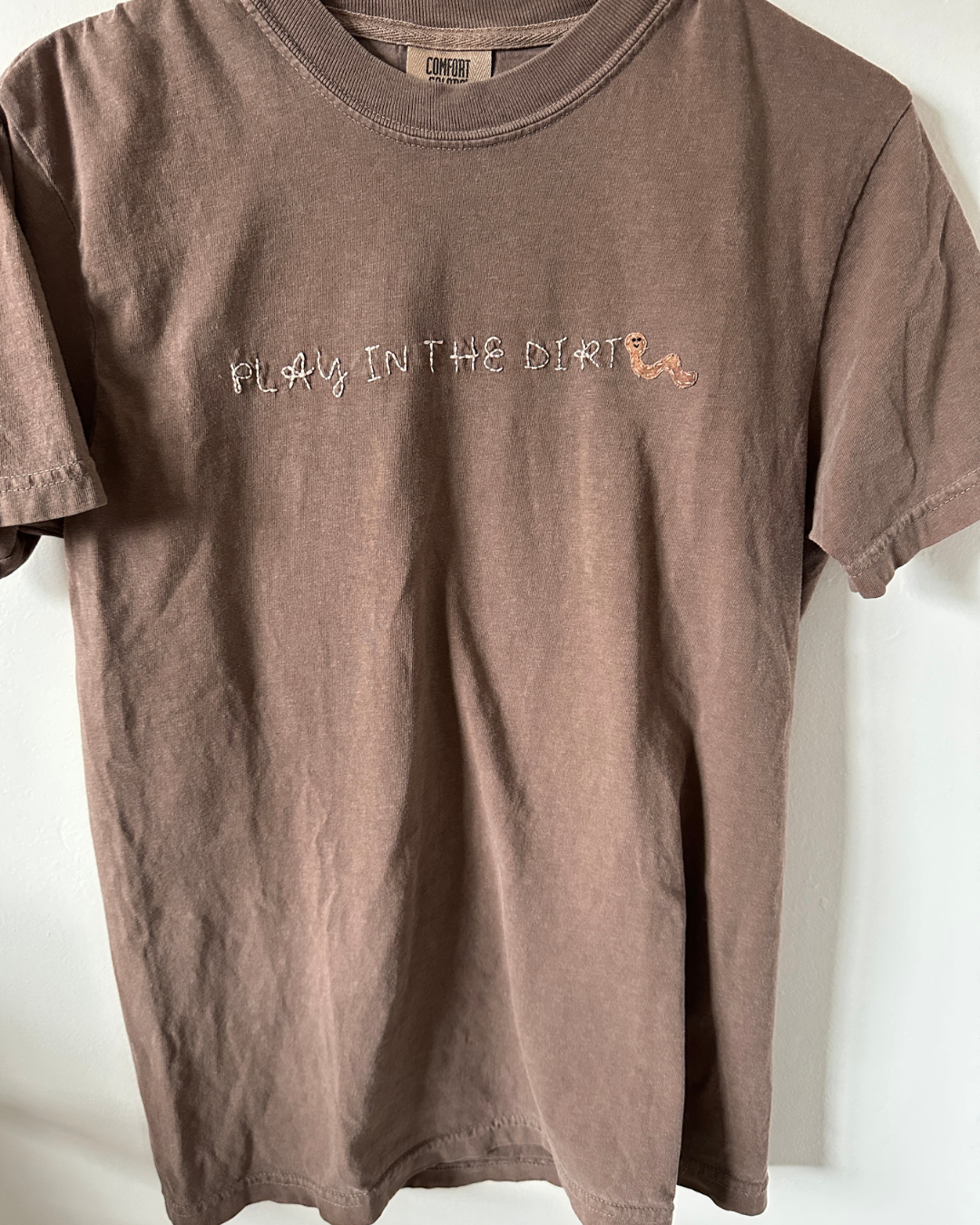 Play in the Dirt Hand Embroidered T-Shirt (adult)